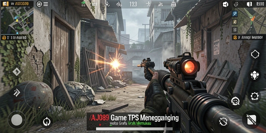 Tampilan gameplay menegangkan AJO89 saat dalam aksi perang.