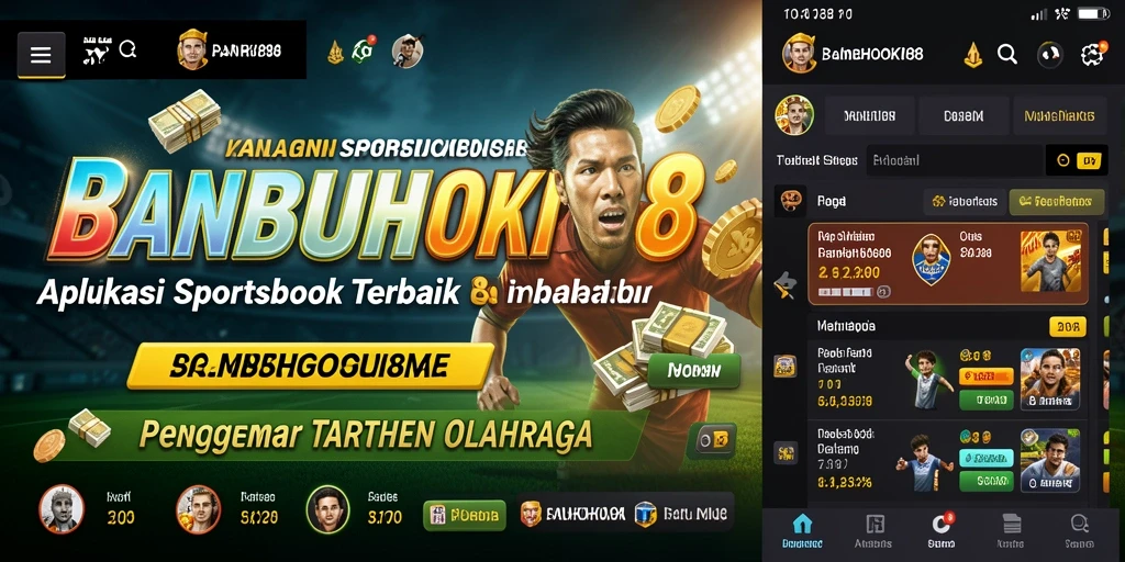 Tampilan menarik dari gameplay dan fitur taruhan Sportsbook.