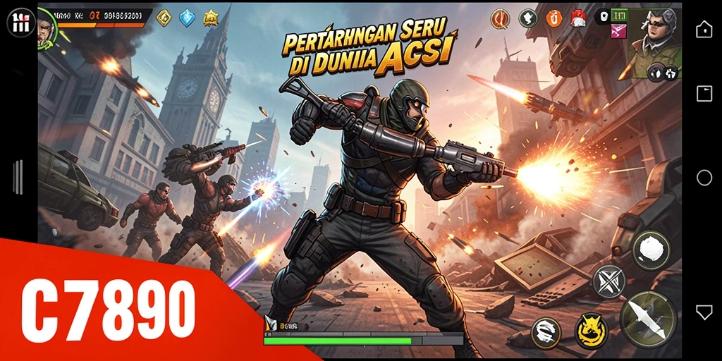 Screenshot C7890 menunjukkan aksi pertarungan yang mendebarkan.