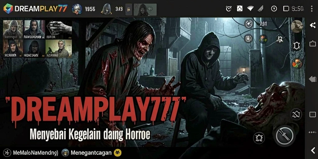 Tangkapan layar utama dari DREAMPLAY77 menampilkan aksi gameplay Horror yang mendebarkan.