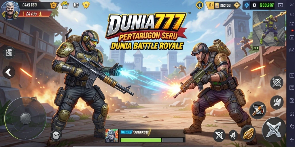 Tampilan gameplay DUNIA777 yang penuh aksi dan strategi.