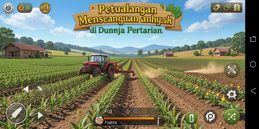Tangkapan layar F08 yang menampilkan keindahan ladang pertanian.