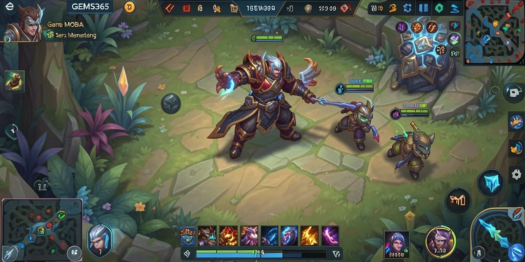 Menampilkan gameplay seru dan strategi dalam GEMS365.