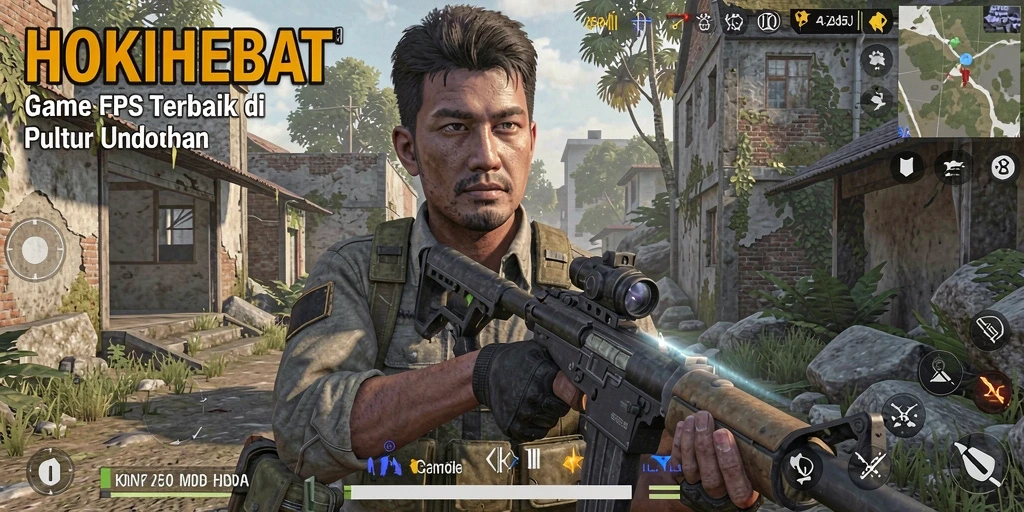 Gameplay intens HOKIHEBAT dengan aksi tembak-menembak yang seru.