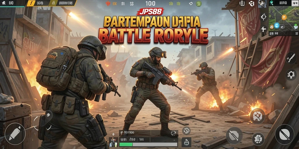 Tampilan gameplay seru JPS88 dalam pertempuran Battle Royale.