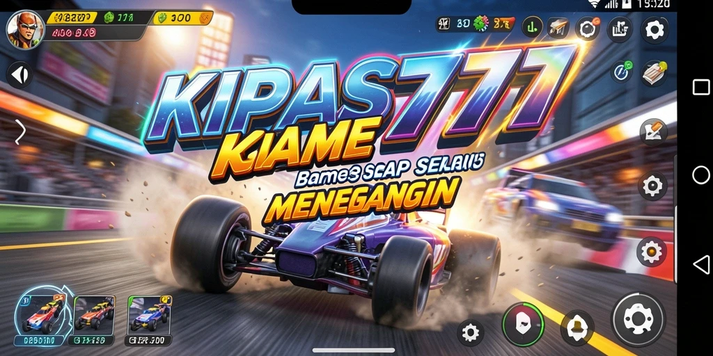 Screenshot gameplay KIPAS777 menampilkan aksi balap yang seru.