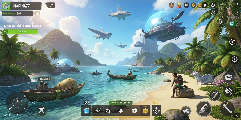 Tampilan gameplay menarik dari MARINA77 yang penuh warna.