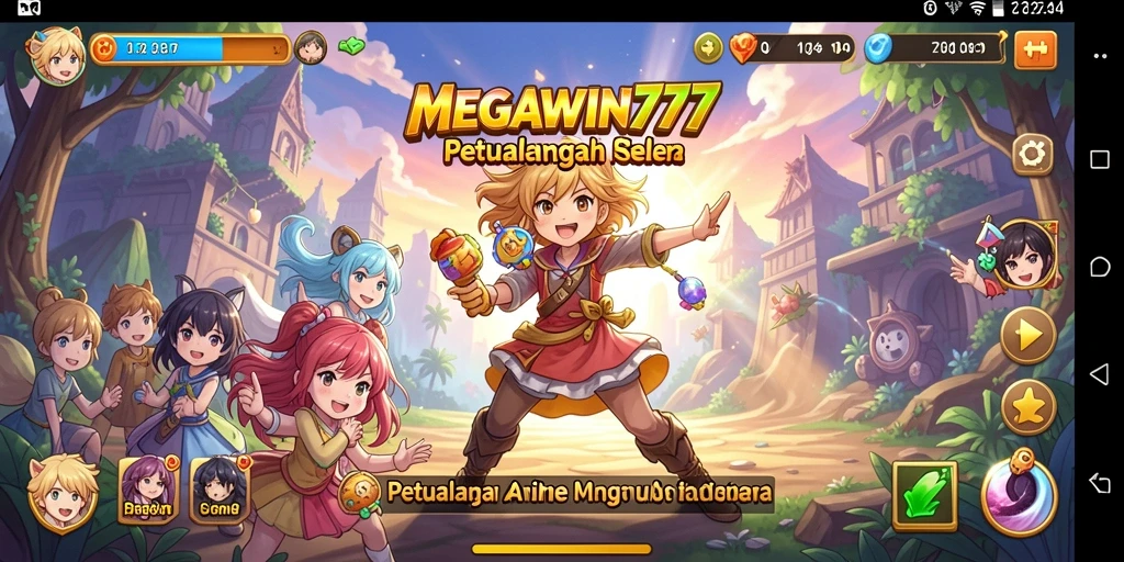 Tampilan menarik dari gameplay MEGAWIN777 dengan karakter anime ikonik.