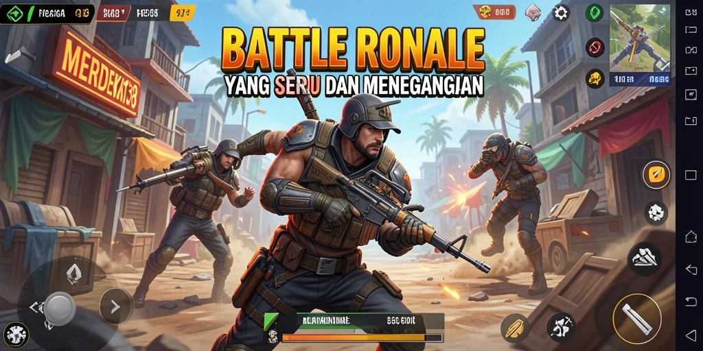 Gameplay seru MERDEKA138 saat bertempur dalam mode Battle Royale.