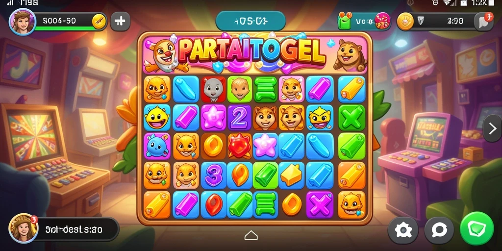 Tangkapan layar menunjukkan gameplay Match-3 yang seru di PARTAITOGEL.