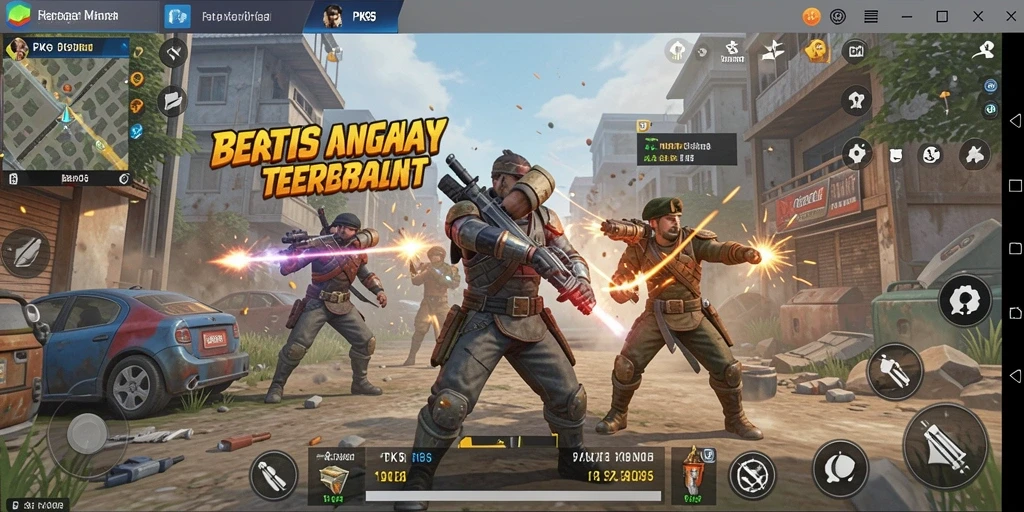Screenshot gameplay PK95 menunjukkan aksi seru dalam Battle Royale.