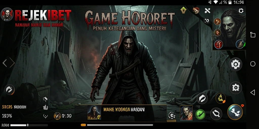 Screenshot <strong>REJEKIBET</strong> menampilkan momen-momen horor mendebarkan dan gameplay yang intens.