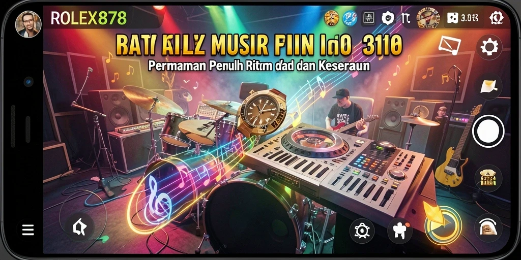 Tampilan gameplay dari ROLEX878 dengan musik yang menghibur.