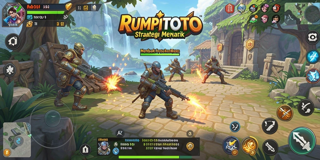 Screenshot utama menunjukkan gameplay luar biasa RUMPITOTO yang menampilkan strategi dan taktik.