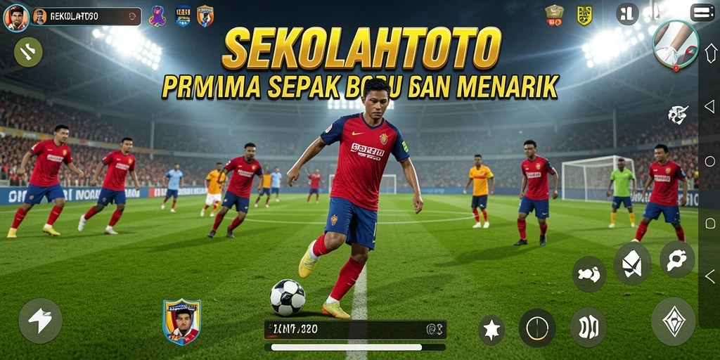 Tangkapan layar permainan SAMBIL SEMBILAN sepak bola yang mendebarkan.