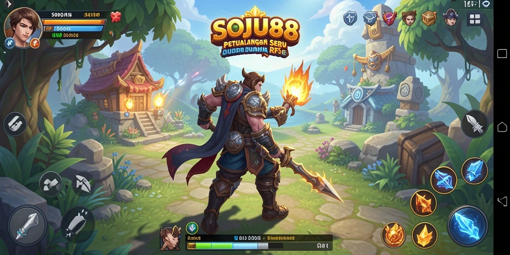Tampilan utama <strong>SOJU88</strong> menampilkan gameplay RPG yang menarik dan penuh aksi.