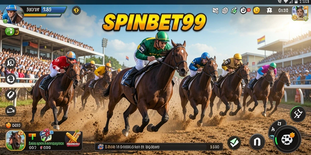 Tampilan gameplay balapan SPINBET99 yang mendebarkan dan penuh aksi.