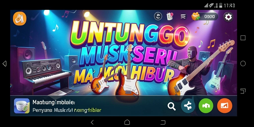 Tampilan antarmuka UNTUNGGO yang menarik saat bermain musik.