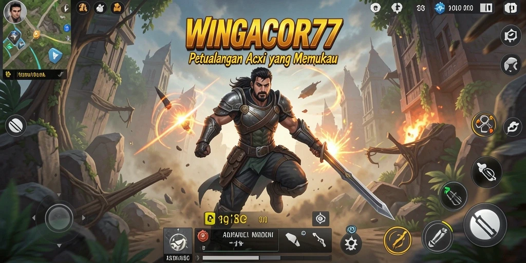 Gameplay WINGACOR77 menampilkan aksi seru dan karakter yang dinamis.