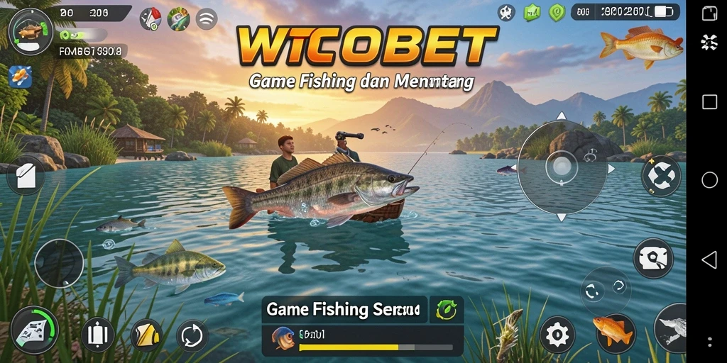 Screenshot gameplay WTOBET menampilkan keseruan memancing dengan berbagai ikan.